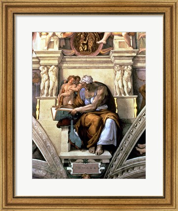 Framed Sistine Chapel Ceiling: Cumaean Sibyl, 1510 Print