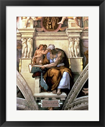 Framed Sistine Chapel Ceiling: Cumaean Sibyl, 1510 Print