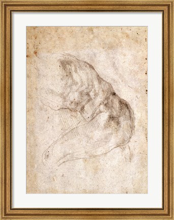 Framed Study for The Creation of Adam Print