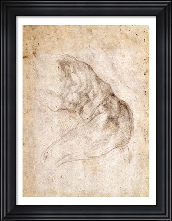 Framed Study for The Creation of Adam Print