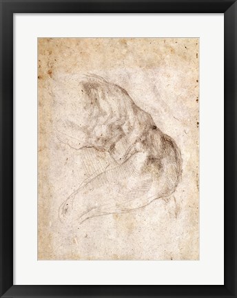 Framed Study for The Creation of Adam Print