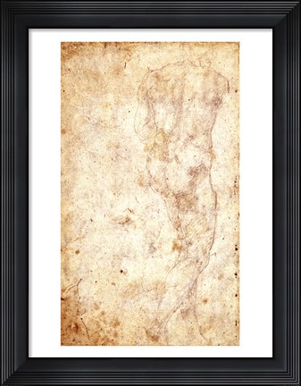 Framed Study of a Male Nude Print