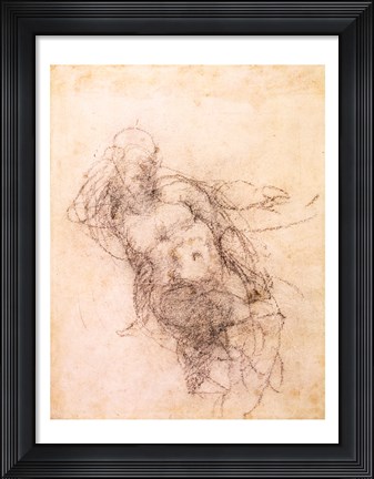 Framed Study for Noah in &#39;The Drunkenness of Noah&#39;, 1508-12 Print