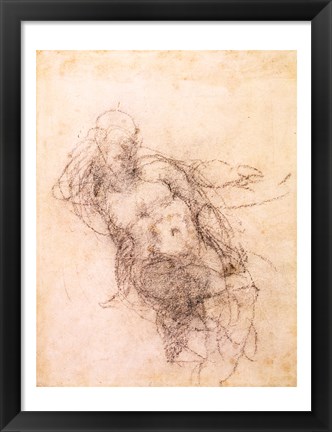 Framed Study for Noah in &#39;The Drunkenness of Noah&#39;, 1508-12 Print
