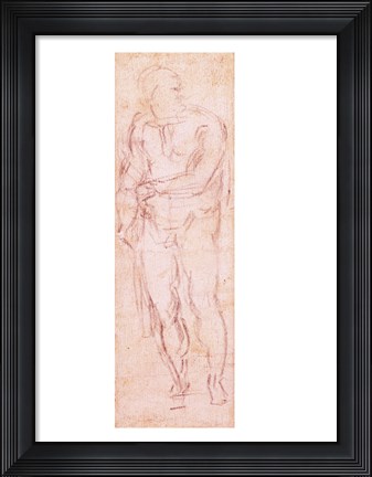 Framed Study for Adam in &#39;The Expulsion&#39;, 1508-12 Print