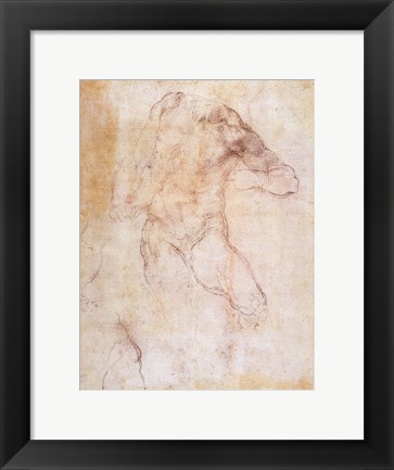 Framed Study of a male nude Print