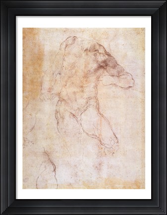 Framed Study of a male nude Print