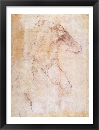 Framed Study of a male nude Print