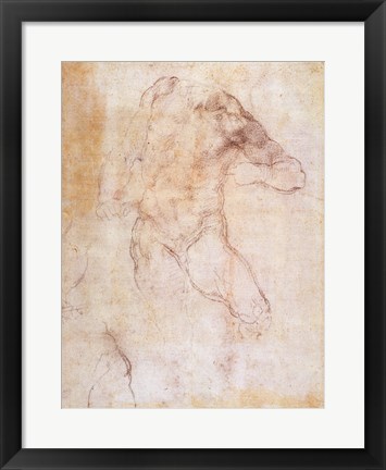 Framed Study of a male nude Print