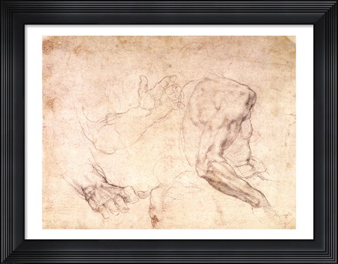 Framed Studies of hands and an arm Print
