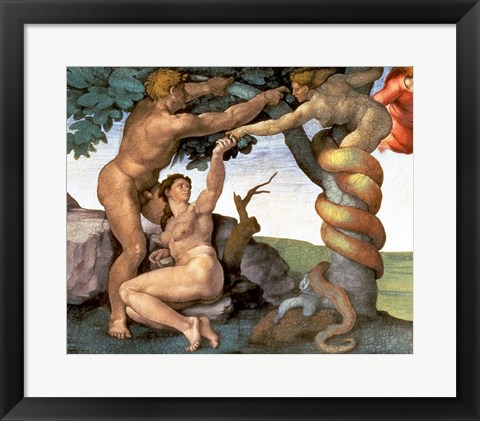 Framed Sistine Chapel Ceiling (1508-12): The Fall of Man, 1510 (detail) Print