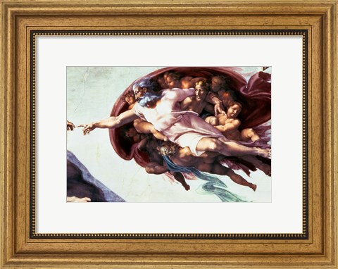Framed Sistine Chapel Ceiling: Creation of Adam, 1510 (detail) Print