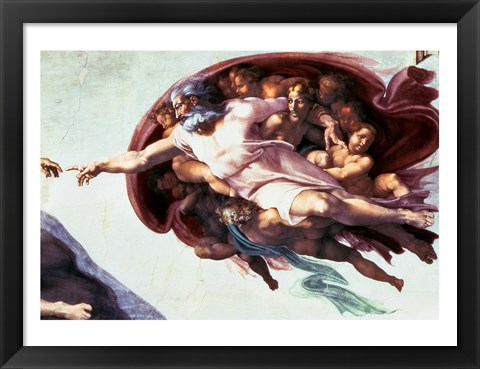 Framed Sistine Chapel Ceiling: Creation of Adam, 1510 (detail) Print