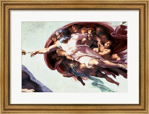 Framed Sistine Chapel Ceiling: Creation of Adam, 1510 (detail) Print