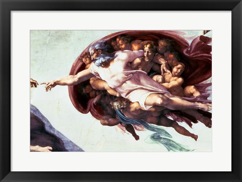 Framed Sistine Chapel Ceiling: Creation of Adam, 1510 (detail) Print