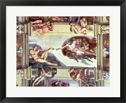 Framed Sistine Chapel Ceiling: Creation of Adam, 1510 B Print