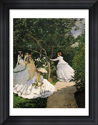 Framed Women in the Garden, 1867 Print