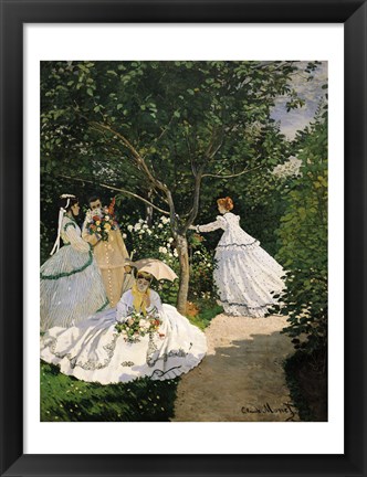 Framed Women in the Garden, 1867 Print