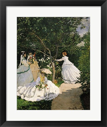 Framed Women in the Garden, 1867 Print