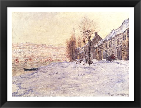 Framed Lavacourt under Snow, c.1878-81 Print