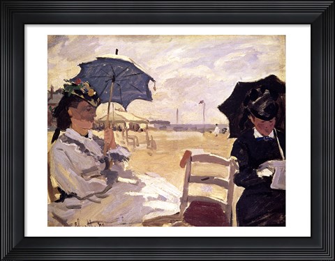 Framed Beach at Trouville, 1870 Print