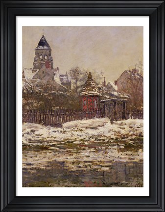 Framed Church at Vetheuil, 1879 Print