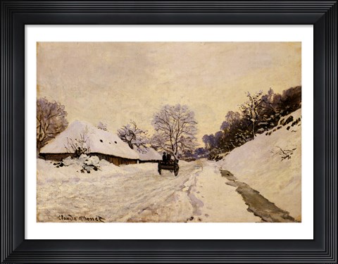 Framed Cart, or Road under Snow at Honfleur, 1867 Print