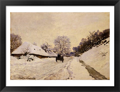 Framed Cart, or Road under Snow at Honfleur, 1867 Print