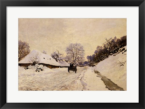 Framed Cart, or Road under Snow at Honfleur, 1867 Print