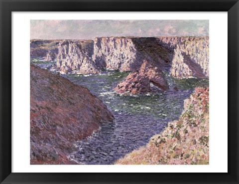 Framed Rocks of Belle Ile, 1886 Print