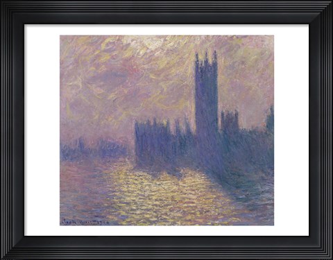 Framed Houses of Parliament, Stormy Sky, 1904 Print