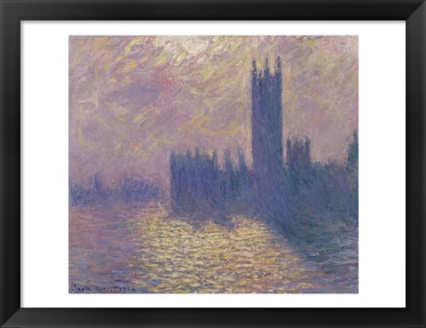 Framed Houses of Parliament, Stormy Sky, 1904 Print