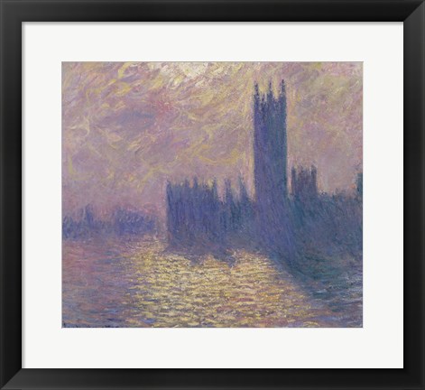 Framed Houses of Parliament, Stormy Sky, 1904 Print