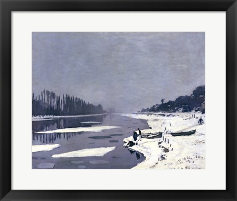 Framed Ice on the Seine at Bougival, c.1864-69 Print