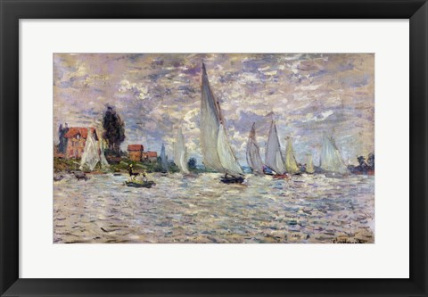 Framed Boats, or Regatta at Argenteuil, c.1874 Print