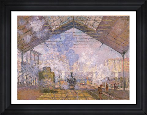 Framed Gare St. Lazare, 1877 Print