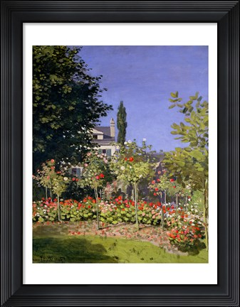 Framed Flowering Garden at Sainte-Adresse, c.1866 Print