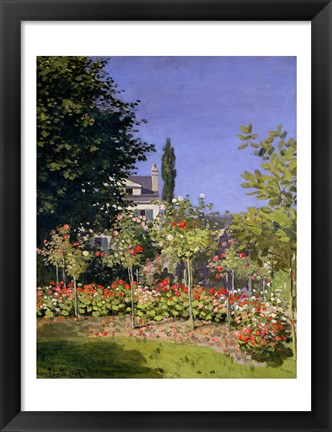 Framed Flowering Garden at Sainte-Adresse, c.1866 Print