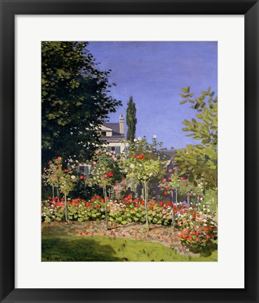 Framed Flowering Garden at Sainte-Adresse, c.1866 Print