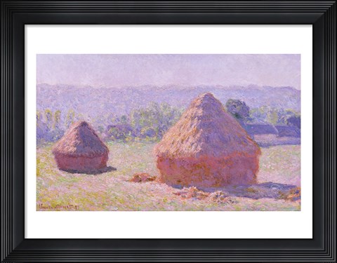 Framed Haystacks, or The End of the Summer, at Giverny, 1891 Print