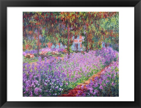 Framed Artist&#39;s Garden at Giverny, 1900 Print