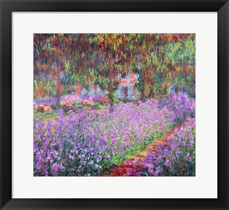 Framed Artist&#39;s Garden at Giverny, 1900 Print