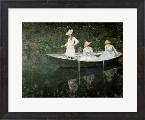 Framed Boat at Giverny, c.1887 Print