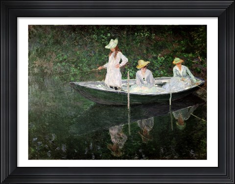 Framed Boat at Giverny, c.1887 Print