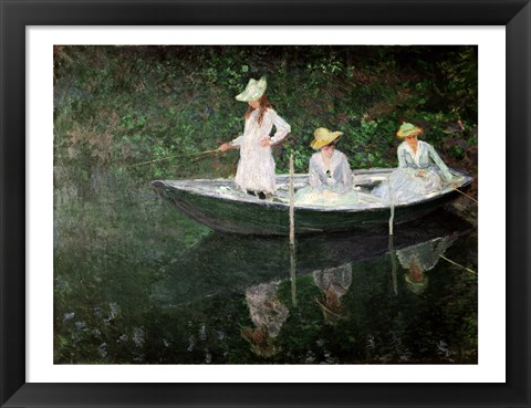 Framed Boat at Giverny, c.1887 Print