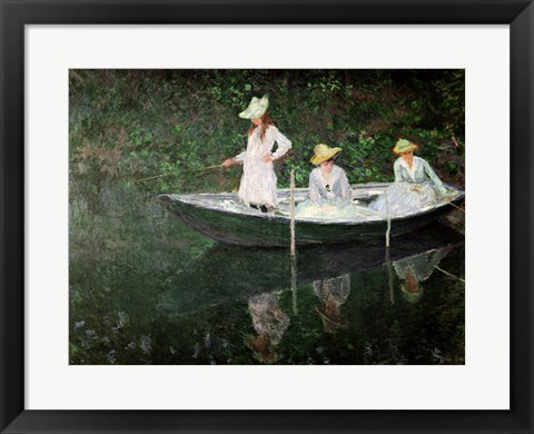 Framed Boat at Giverny, c.1887 Print