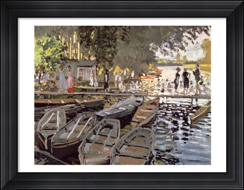Framed Bathers at La Grenouillere, 1869 Print
