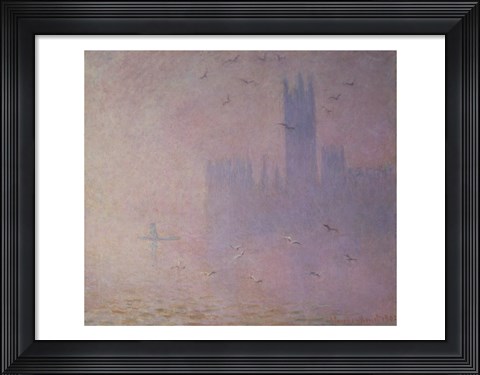 Framed Seagulls over the Houses of Parliament, 1904 Print