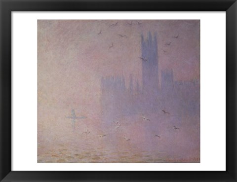 Framed Seagulls over the Houses of Parliament, 1904 Print