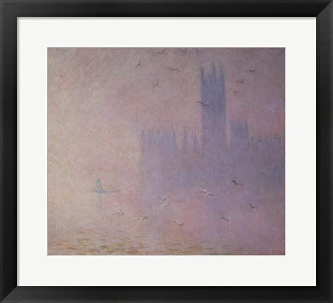 Framed Seagulls over the Houses of Parliament, 1904 Print